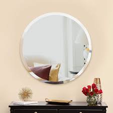 China Home Hotel Premium Large Frameless Wall Round Mirror With Streamlined Bevel For Bathroom Vanity Bedroom Living Room China Glass Mirror