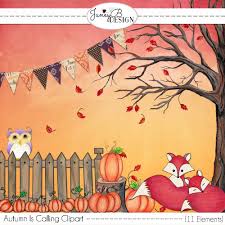 Fall Clipart Autumn Graphics Fox Art Owl Graphics Autumn Tree Rustic Fence Hand Drawn Pumpkins Fall Bunting Pumpkin Bor Backyard Fences Fence Art Fence