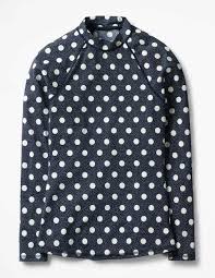 rash vest navy ivory spot