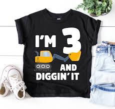 Birthday Outfit For 3 Year Old Boy Construction Truck 3rd Birthday Party T Shirt Construction Etsy Boy Birthday Party Themes 2nd Birthday Boys Birthday Themes For Boys