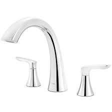 We used it in a master bath with a mix of transitional and modern touches. Pfister Weller Double Handle Deck Mounted Roman Tub Faucet Trim Reviews Wayfair