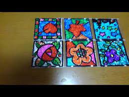 デイサービスのレクリエーション cdケースを利用したステンドグラス風の工作 youtube ステンドグラス風 ステンドグラス クリスマス工作