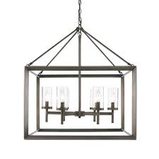 Golden Lighting Smyth 6 Light Gunmetal Bronze Modern Contemporary Cage Chandelier In The Chandeliers Department At Lowes Com