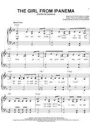 the girl from ipanema piano sheet music onlinepianist