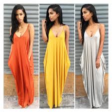Maybe you would like to learn more about one of these? Irregular Suspenders Deep V Neck Pocket Spaghetti Strap Maxi Dress Leloye