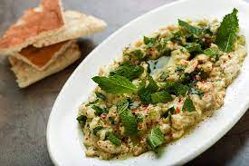 Smoky Eggplant Salad With Yogurt And Mint Recipe Recipe Eggplant Salad Vegetarian Recipes Recipes