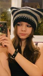 Grey Striped Mittens