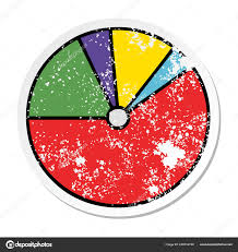 Distressed Sticker Cute Cartoon Pie Chart Stock Vector