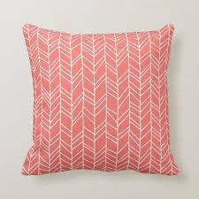 Primitive Herringbone Live Coral Throw Pillow Zazzle Com In 2020 Coral Throw Pillows Coral Colored Pillows Throw Pillows