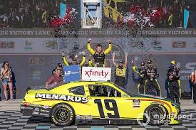 Harvick's 40th career win follows nascar penalizing his team midweek after officials determined a rear windshield brace had broken on harvick's car and the side skirt was made. Brandon Jones Takes Phoenix Xfinity Win In Jgr 1 2 3