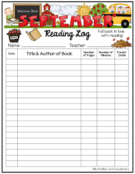 Reading Log September Reading Log September Reading Log September Reading