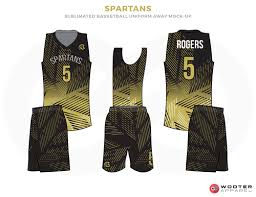 Basketball Jersey Design Black And Yellow Elite Spartans Golden Black And White Basketball Uniforms Jersey And Shorts Basketball Uniforms Design Sports Uniform Design Basketball Uniforms