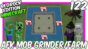 Afk Concept Mob Grinder Farm Minecraft Bedrock Edition Https Youtu Be Ubwrigognha Minecraft 11crew B Minecraft Bedrock Minecraft Mobs