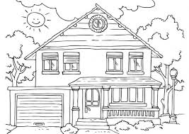 Desene in creion cu natura copaci flori. Desene Cu Case De Colorat Imagini È™i PlanÈ™e De Colorat Cu Locuinte