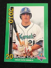 Maybe you would like to learn more about one of these? Sold Price Mint 2010 Cedar Rapids Kernels Mike Trout Rookie Rising Alumni 3 Baseball Card Invalid Date Edt