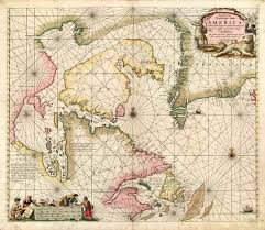 Old Antique Sea Chart Of Arctic North America By J Van