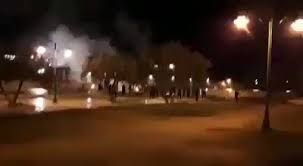 This footage was captured by the palestinian network alqastal on monday night. A Fire Broke Out In The Mosque Guard Room In Mervan Mosque On The East Side Of The Al Aqsa Mosque In Jerusalem Firefighters From The Scene Put Out The Fire Jerusalem Jerusalem