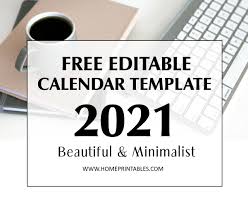 2021 calendar printable template including week numbers and united states holidays, available in pdf word excel jpg format, free download or print. Editable Calendar 2021 In Microsoft Word Template Free Download