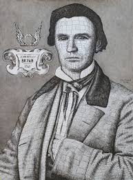 Giclee Print Portrait of John Neely Bryan, Founder of Dallas, Black and  White