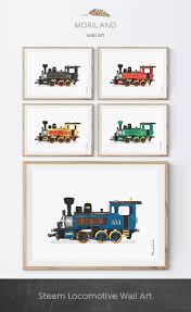 Steam Locomotive Print Train Printable Steam Engine Art Etsy Train Nursery Decor Train Wall Art Train Nursery