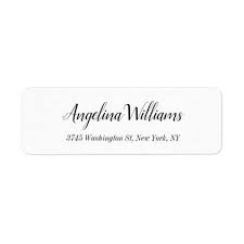 Black And White Label Classical Professional Handwriting Script White Label Zazzle Com Wedding Return Address Labels Labels Wedding Professional