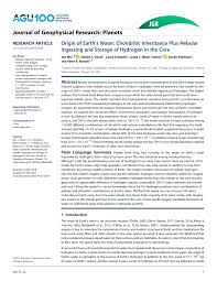 Check spelling or type a new query. Pdf Origin Of Earth S Water Chondritic Inheritance Plus Nebular Ingassing And Storage Of Hydrogen In The Core