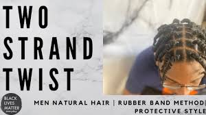Start with a clean and dry wig. How To Two Strand Twist W Rubber Bands Men Natural Hair Youtube