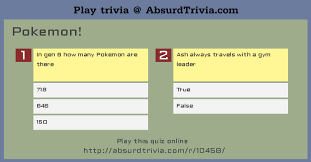 It's actually very easy if you've seen every movie (but you probably haven't). Trivia Quiz Pokemon