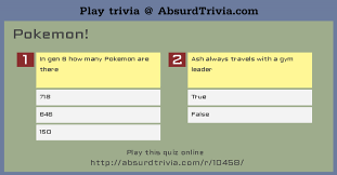 Zoe samuel 6 min quiz sewing is one of those skills that is deemed to be very. Trivia Quiz Pokemon