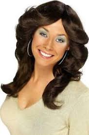 Flip your hair—like, really flip it. Ladies Dark Brown 70s Flick Wig Curled Wavy Fancy Dress Farrah Fawcett Hairstyle 5020570422526 Ebay