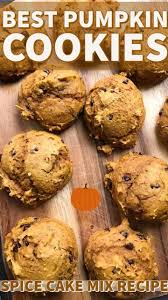 Pumpkin Cookie Made With Spice Cake Mix Video Pumpkin Cake Mix Cookies Easy Pumpkin Cookies Recipes Cake Mix Cookies
