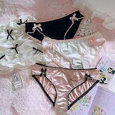3 PCS Japanese Sweet Kawaii Girl bow sexy satin low waist underwear | eBay