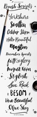 Modern Brush Fonts Are Very Popular At The Moment Here Are A Few Of My Favorites Yorkshire Brush Script Fonts Brush Font Lettering