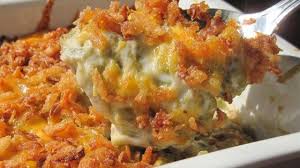 Green Bean Casserole I Added Chopped Water Chestnuts Mixed In All The Cheese And Half The Fried Best Green Bean Casserole Greenbean Casserole Recipe Recipes