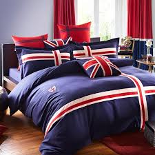 Truly soft everyday maddow stripe duvet cover set. Navy Blue White And Red The British Flag Print 100 Cotton Satin Full Queen Size Bedding Sets Enjoybedding Com
