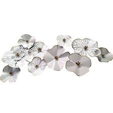 White and gold wall flowers. White Gold Flowers Wall Decor 122 13705 Wall Decor Afw Com