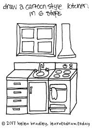Kitchen furniture vector clipart and illustrations (15,413). How To Draw A Cartoon Kitchen In 6 Steps Kitchen Cartoon Easy Drawings Art Drawings For Kids