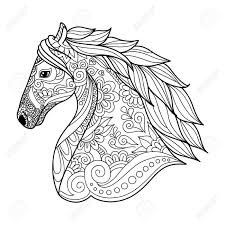 Each title is also an effective to relax and reduce stress. Stylized Head Horse Coloring Book For Adults Vector Illustration Royalty Free Cliparts Vectors And Stock Illustration Image 69673156