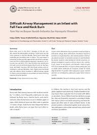 Difficult Airway Management in an Infant with Full Face and Neck Burn