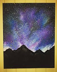 Galaxy Mountains Etsy Galaxy Painting Mountain Painting Acrylic Galaxy Painting Diy