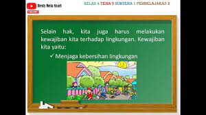Lima kewajiban kita terhadap lingkungan. Belajar Di Rumah Materi Kelas 4 Hak Dan Kewajiban Terhadap Lingkungan Youtube