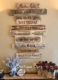 Kitchen Rules Sign Rustic Country Farmhouse Wood Wall Decor In 2020 Rustic Kitchen Decor Reclaimed Wood Signs Kitchen Decor Themes
