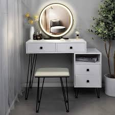We did not find results for: Buy Table Set Makeup Vanity Dressing Table With 3 Colors Lighted Mirror 1 Storage Cabinet 2 Drawers Dressing Makeup Table With Cushioned Stool For Girl Women Dresser Desk For Bedroom White