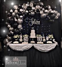 60th Birthday Decoration Ideas For Him 60th Birthday Set Up Backdrop Lighting Table Set Up Balloons 60th Celebration Qualatex Birthday Party Tables Birthday Decorations Birthday Parties