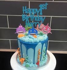 1st Birthday Baby Shark Smash Cake Ideas Baby Shark Cake Toppers In 2020 Shark Birthday Cakes Shark Cake Shark Birthday Party