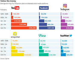 Average Earnings For Influencer Posts On Selected Social Media Platforms