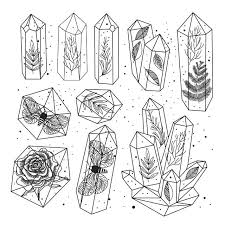 Black And White Gemstone Drawing Crystals And Plants Drawing Bullet Journal Doodles Scrapbooking Doodle Ideas Plant Drawing Bullet Journal Doodles Crystal Drawing
