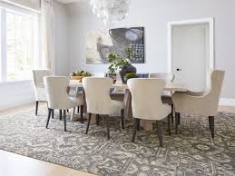 I searched dining room with hardwood floor and at least half of the rooms that came up on that search didn't use rugs! Arras Collection Innovative Modern Flat Weave Style Area Rug Tiles Dining Chairs Home Decor Arras