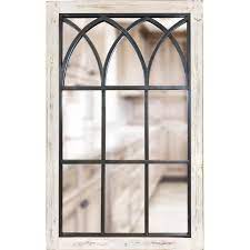 Firstime Medium Rectangle Distressed White Classic Mirror 37 5 In H X 24 In W 70024 The Home Depot Arched Window Mirror Window Mirror Arched Windows