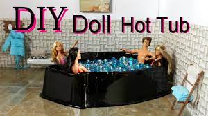 diy doll hot tub with real water bubbles diy doll pool barbie doll house diy barbie furniture